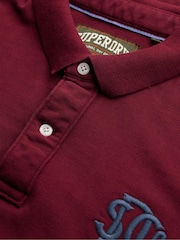 Superdry Red Pique Monogram Polo Shirt - Image 7 of 7