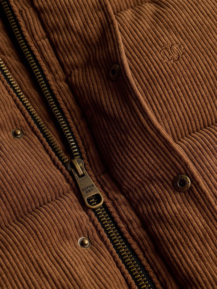 Brūna krāsa - Superdry Premium kapuces auklas dīvā jaka - Attēls 3 no 3