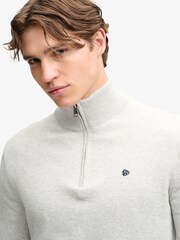 رمادي - كنزة Prep Essential قطنية بنصف سحاب من Superdry - صورة 2 من 2