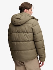 Superdry Brown Premium Hood Check Puffer Jacket - Image 2 of 8