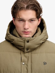 Superdry Brown Premium Hood Check Puffer Jacket - Image 5 of 8