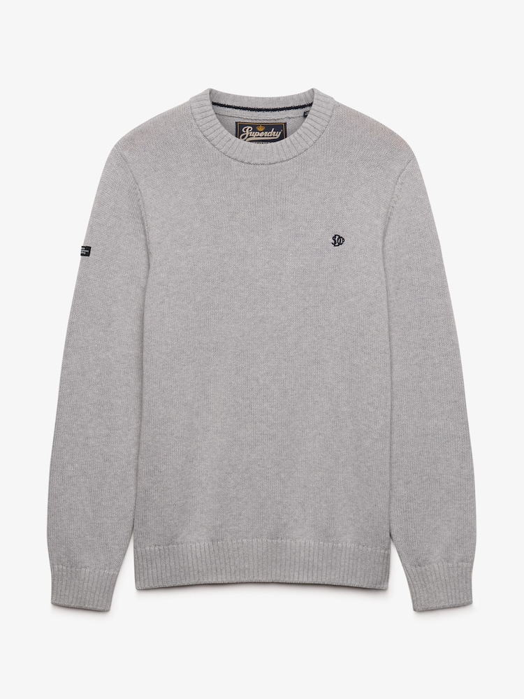 Superdry Grey Cotton Jumper - Image 1 of 1 Superdry Grey Cotton Jumper - Image 1 of 1