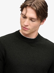 Superdry Black Texture Knit Jumper - Image 4 of 6