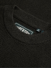 Superdry Black Texture Knit Jumper - Image 6 of 6