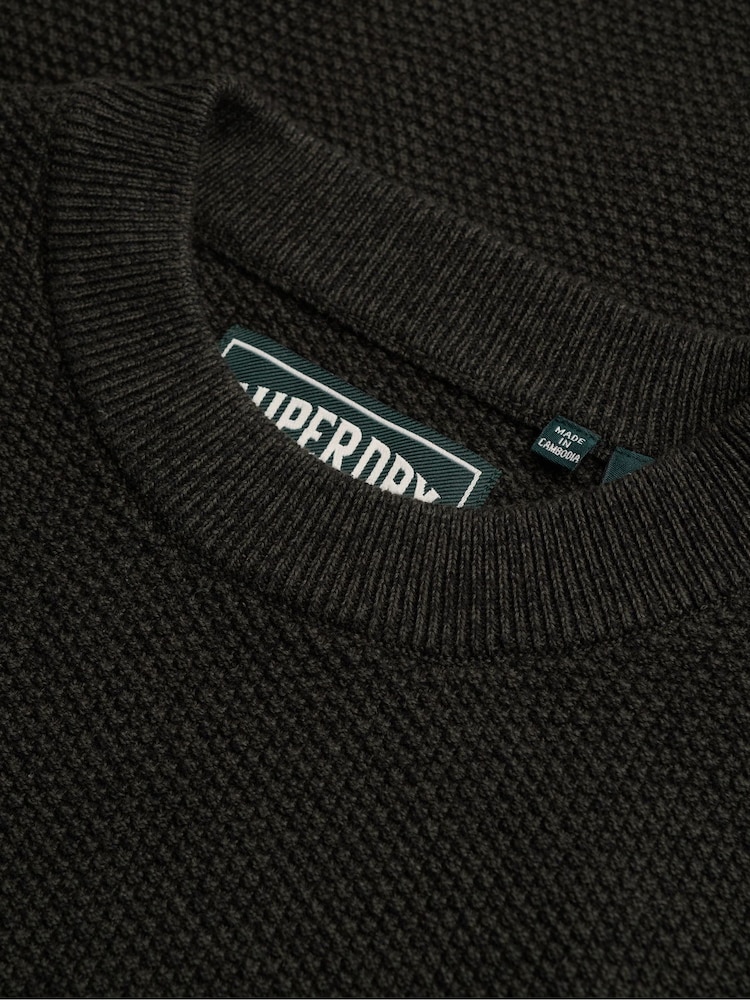Superdry Black Texture Knit Jumper - Image 6 of 6