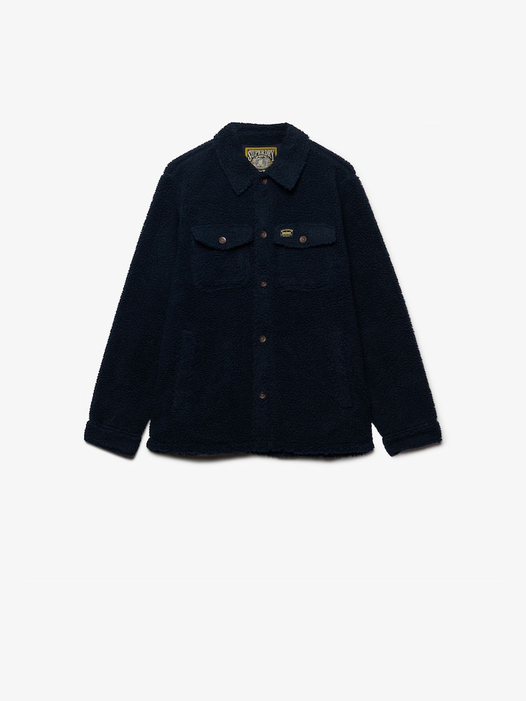 Blå - Superdry Retro Fleece Overshirt - Bilde 1 av 2