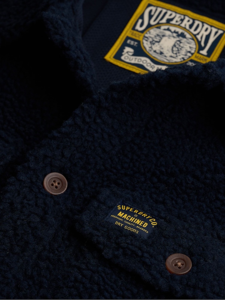 Blå - Superdry Retro Fleece Overshirt - Bilde 2 av 2