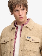 Brun - Superdry Retro Fleece Overshirt - Bilde 3 av 8