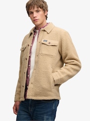 Brun - Superdry Retro Fleece Overshirt - Bilde 4 av 8