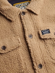 Brun - Superdry Retro Fleece Overshirt - Bilde 8 av 8