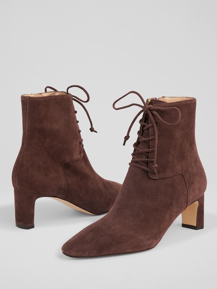 LK Bennett Brown Betty Brown Leather Lace Up Boots - Image 4 of 4 LK Bennett Brown Betty Brown Leather Lace Up Boots - Image 4 of 4