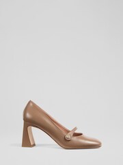 LK Bennett Mocha Brown Cissy Maryjane Leather Courts - Image 1 of 4