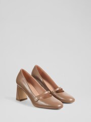 LK Bennett Mocha Brown Cissy Maryjane Leather Courts - Image 2 of 4