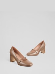 LK Bennett Mocha Brown Cissy Maryjane Leather Courts - Image 3 of 4