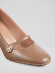 LK Bennett Mocha Brown Cissy Maryjane Leather Courts - Image 4 of 4