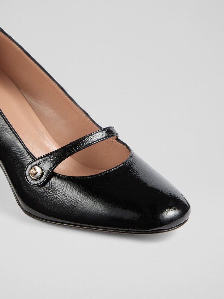 LK Bennett Black Cissy Maryjane Black Patent Court - Image 4 of 4
