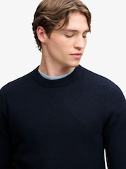 Superdry Blue Texture Knit Jumper - Image 4 of 6