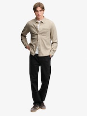 Cream - Superdry Jerseyhemd aus Twill-Tweed - Bild 3 von 7