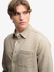 Cream - Superdry Jerseyhemd aus Twill-Tweed - Bild 4 von 7