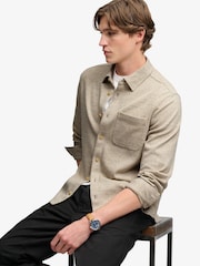 Cream - Superdry Jerseyhemd aus Twill-Tweed - Bild 5 von 7