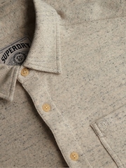 Cream - Superdry Jerseyhemd aus Twill-Tweed - Bild 7 von 7