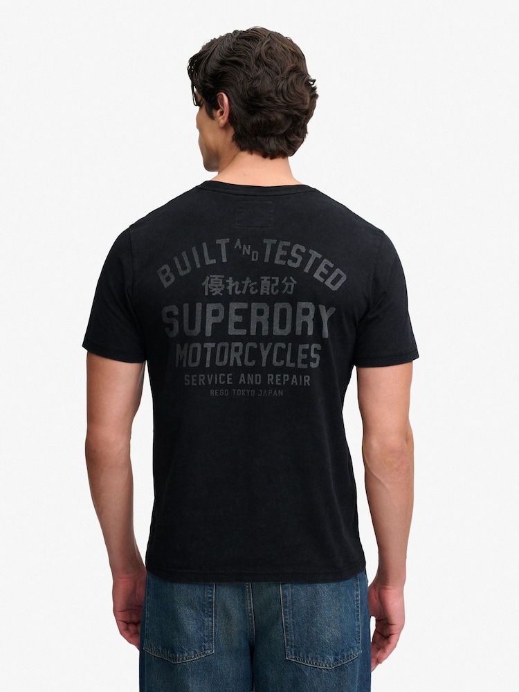 Svart - Superdry Vintage Biker T-shirt - Bild 2 av 7