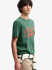 Superdry Green Vintage Script T-Shirt - Image 4 of 7