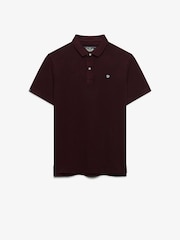 Superdry Dark Maroon Vintage Destroy Polo Shirt - Image 1 of 3