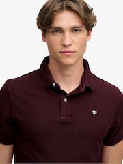 Superdry Dark Maroon Vintage Destroy Polo Shirt - Image 4 of 7