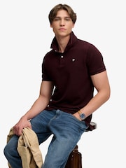 Superdry Dark Maroon Vintage Destroy Polo Shirt - Image 5 of 7