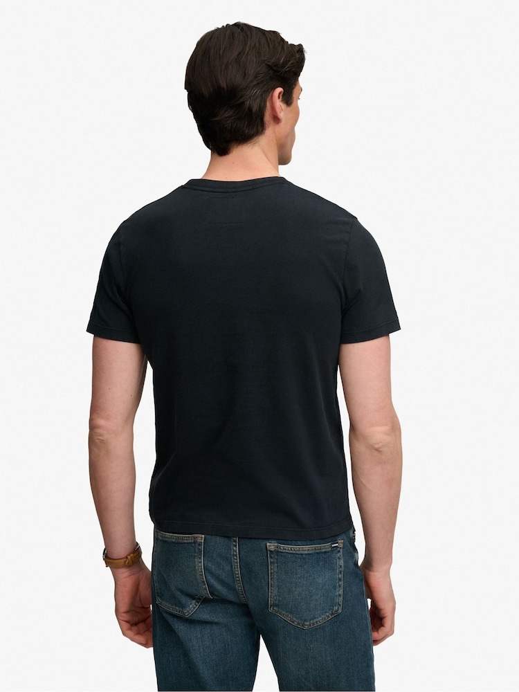 Superdry Black Vintage Script T-Shirt - Image 2 of 7 Superdry Black Vintage Script T-Shirt - Image 2 of 7