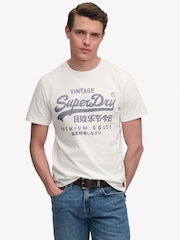 Superdry Cream Vl Classic T-Shirt - Image 1 of 7