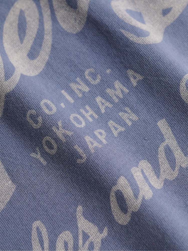 Superdry Blue Vintage Script T-Shirt - Image 2 of 2 Superdry Blue Vintage Script T-Shirt - Image 2 of 2