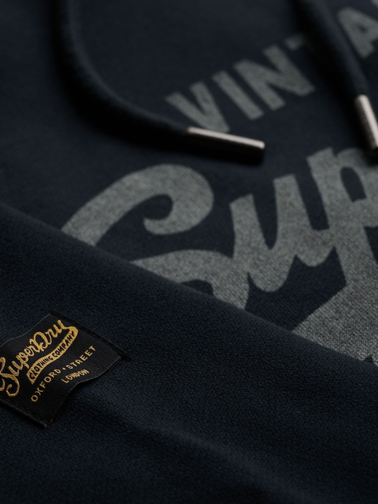 Zils - Superdry Vl Classic Hoodies - Attēls 8 no 8
