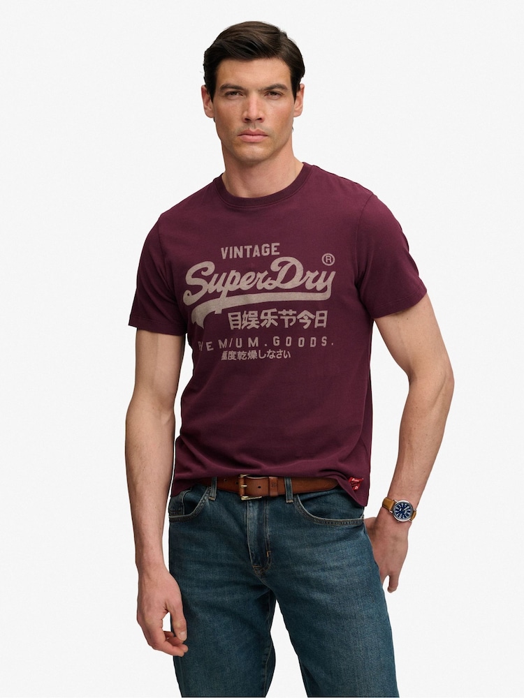 Superdry Red Vl Classic T-Shirt - Image 1 of 8