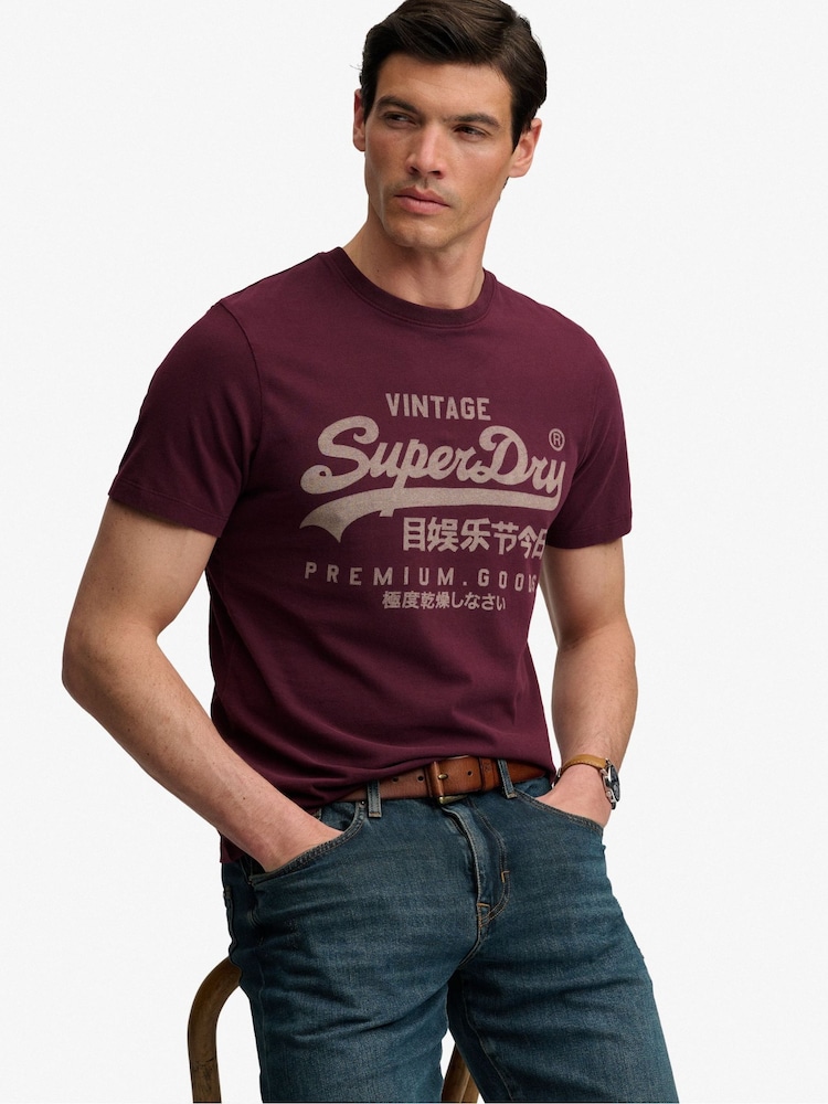 Superdry Red Vl Classic T-Shirt - Image 2 of 8