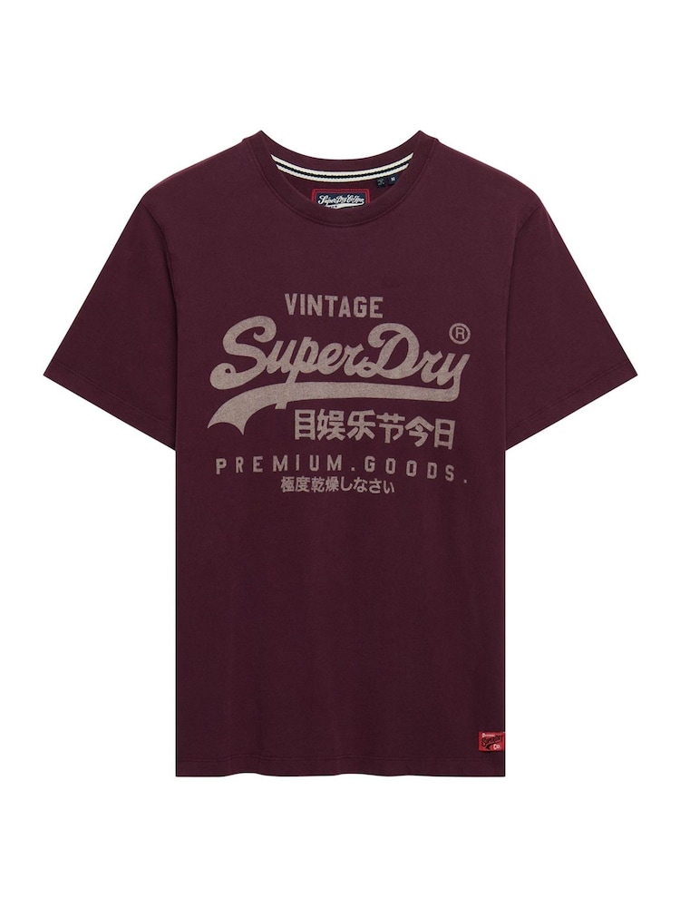 Superdry Red Vl Classic T-Shirt - Image 8 of 8