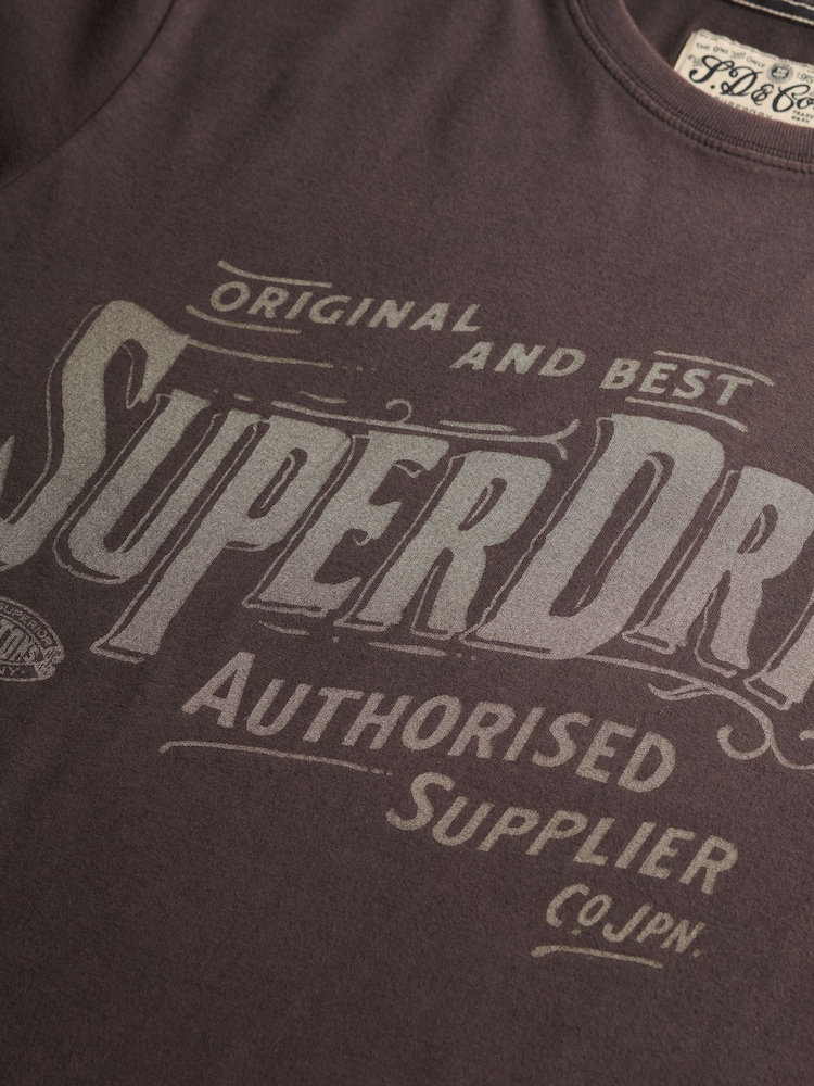 Marrón - Superdry Vintage Workwear Print T-Shirt - Imagen 7 de 7