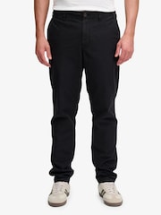 Superdry Charcoal Black Tapered Washed Chinos - Image 3 of 6
