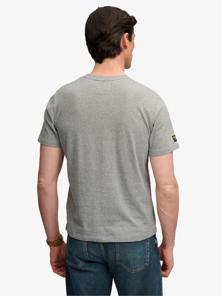 Superdry Grey Vl Heritage Relaxed T-Shirt - Image 2 of 6 Superdry Grey Vl Heritage Relaxed T-Shirt - Image 2 of 6