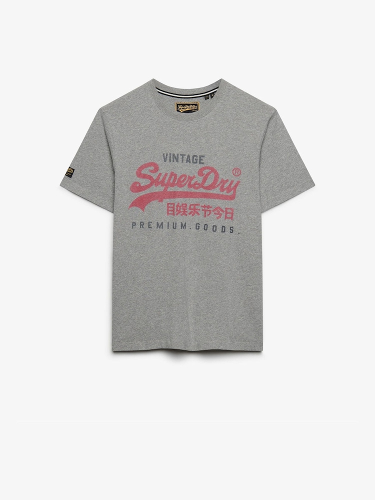 Superdry Grey Vl Heritage Relaxed T-Shirt - Image 6 of 6 Superdry Grey Vl Heritage Relaxed T-Shirt - Image 6 of 6