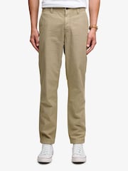 Superdry Cream Tapered Washed Chinos - Image 1 of 6