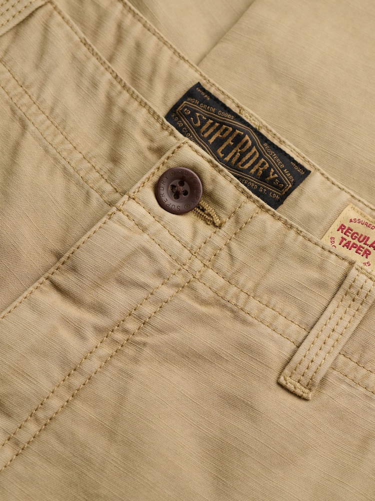 Superdry Cream Tapered Washed Chinos - Image 6 of 6 Superdry Cream Tapered Washed Chinos - Image 6 of 6