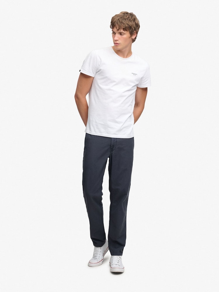 Superdry Black Tapered Washed Chinos - Image 1 of 7