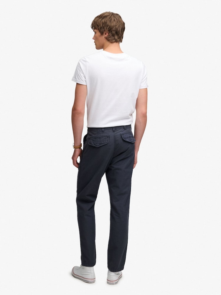 Superdry Black Tapered Washed Chinos - Image 2 of 7