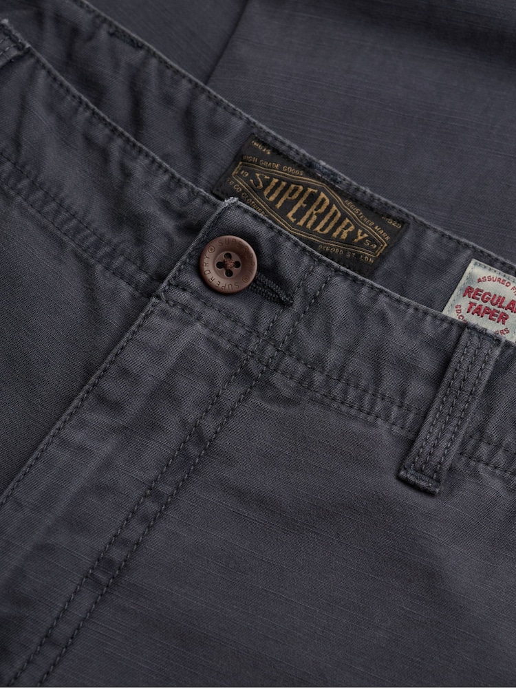 Superdry Black Tapered Washed Chinos - Image 7 of 7