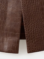 Mango Brown Leather Midi Skirt - Image 6 of 6