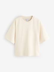 Cream Short Sleeve Boxy Fit T-Shirt - Image 1 of 1
