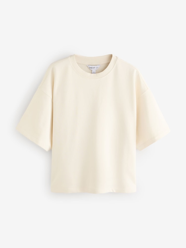Cream Short Sleeve Boxy Fit T-Shirt - Image 1 of 1