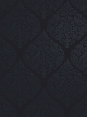 Graham & Brown Navy Woodland Fable Damask 10M Wallpaper - Image 2 of 3